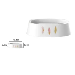 PORTASAPONE SAPONETTA ACCESSORIO BAGNO BIANCO CON PIUME IN PLASTICA 13.2CM 69801