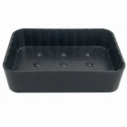 PORTASAPONE SAPONETTA DA BAGNO RETTANGOLARE GRIGIO SCURO RIGATO ACCESSORIO 79172