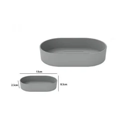 PORTASAPONE SAPONETTA DA BAGNO IN PLASTICA ACCESSORIO GRIGIO 13X8.5X2.5 CM 69856