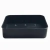 PORTASAPONE SAPONETTA DA BAGNO RETTANGOLARE NERO RIGATO ACCESSORIO ARREDO 79196