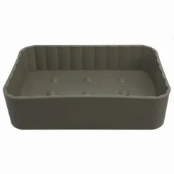 PORTASAPONE SAPONETTA DA BAGNO RETTANGOLARE BEIGE RIGATO ACCESSORIO ARREDO 79168