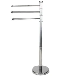 PORTASCIUGAMANI DA TERRA PIANTANA 80CM 3 BRACCI PORTA ASCIUGAMANO IN METALLO