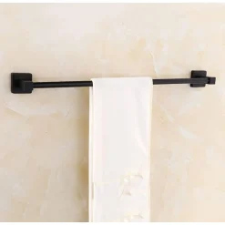 PORTASCIUGAMANI IN ACCIAIO INOX SINGOLO NERO DA 60 CM PER BAGNO DESIGN MODERNO