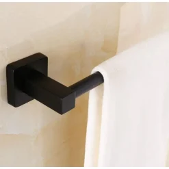 PORTASCIUGAMANI IN ACCIAIO INOX SINGOLO NERO DA 40 CM PER BAGNO DESIGN MODERNO