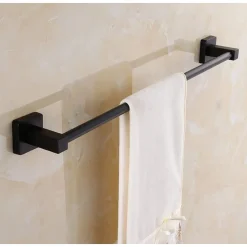 PORTASCIUGAMANI IN ACCIAIO INOX SINGOLO NERO DA 40 CM PER BAGNO DESIGN MODERNO