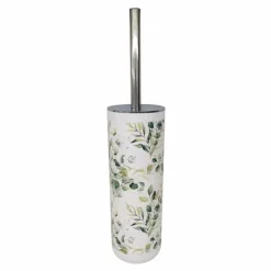 PORTASCOPINO A CILINDRO CON SCOPINO BAGNO WC TOILETTE FIORI FOGLIE ACCESSORIO 87057