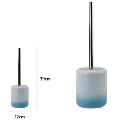 PORTASCOPINO ARREDO BAGNO WC TOILETTE BIANCO AZZURRO CON SCOPINO COMPLETO 59913