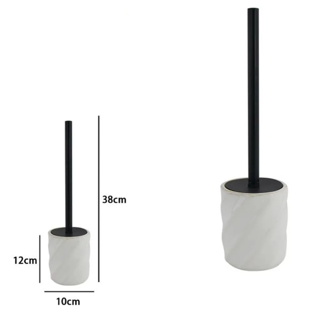 PORTASCOPINO ARREDO DA BAGNO WC RIGATO OBBLIQUO BIANCO CON SCOPINO COMPLETO 87801