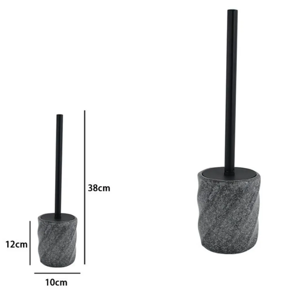 PORTASCOPINO ARREDO DA BAGNO WC TOILETTE RIGATO MARMO NERO CON SCOPINO COMPLETO 87797