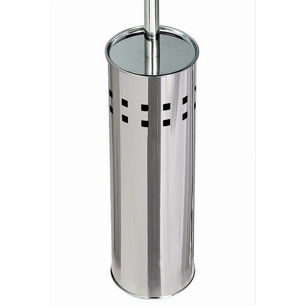 PORTASCOPINO BAGNO CONTENITORE SPAZZOLONE WC IN ACCIAIO SATINATO DECORATO 69442