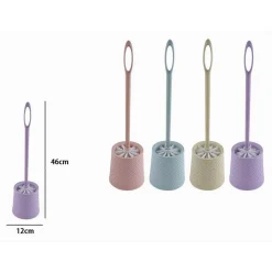 PORTASCOPINO COLORATO INTRECCIO RIGATO PER BAGNO WC TOILETTE CON SCOPINO 87268