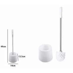 PORTASCOPINO CON EFFETTO RATTAN BIANCO PER BAGNO WC TOILETTE CON SCOPINO 79823