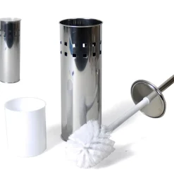 PORTASCOPINO CON SPAZZOLONE SCOPINO PER WC IN ACCIAIO 26X10CM ACCESSORI BAGNO