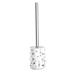 PORTASCOPINO GRANIGLIA BIANCO MULTICOLORE CON SCOPINO ACCESSORIO ARREDO BAGNO 69837