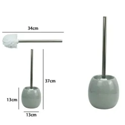 PORTASCOPINO IN CERAMICA GRIGIO CON SCOPINO MODERNO ACCESSORI ARREDO BAGNO 79255