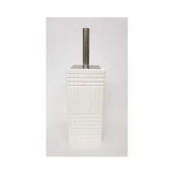 PORTASCOPINO IN CERAMICA BIANCO STRISCE QUADRI ESY_035 SCOPETTINO DA BAGNO WC