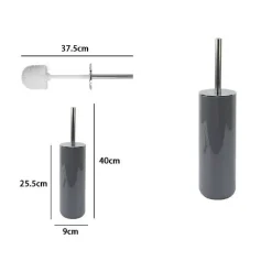 PORTASCOPINO PORTA SCOPINO CON SCOPETTINO WC BAGNO TOILETTE GRIGIO SILVER 79896