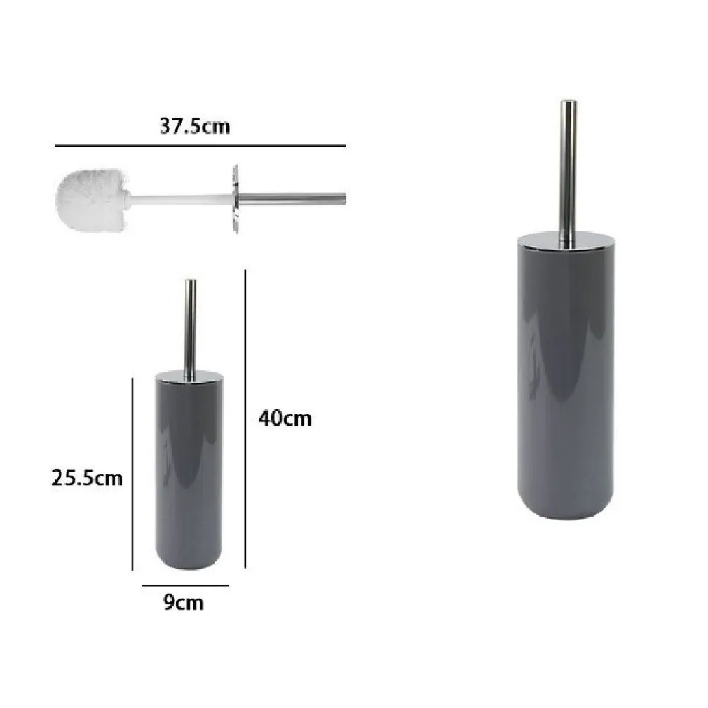 PORTASCOPINO PORTA SCOPINO CON SCOPETTINO WC BAGNO TOILETTE GRIGIO SILVER 79896