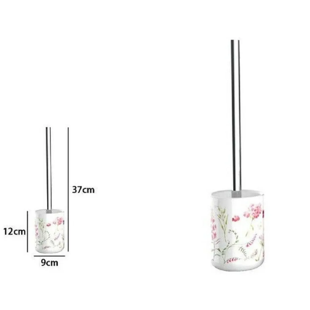 PORTASCOPINO PORTA SCOPINO BAGNO WC TOILETTE FIORI CON SCOPINO COMPLETO 69920