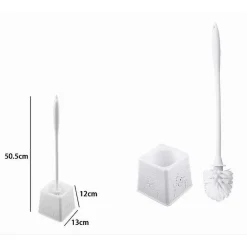 PORTASCOPINO QUADRATO DECORATO BIANCO PER BAGNO WC TOILETTE CON SCOPINO 79824