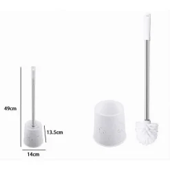 PORTASCOPINO ROTONDO DECORATO BIANCO PER BAGNO WC TOILETTE CON SCOPINO 79822