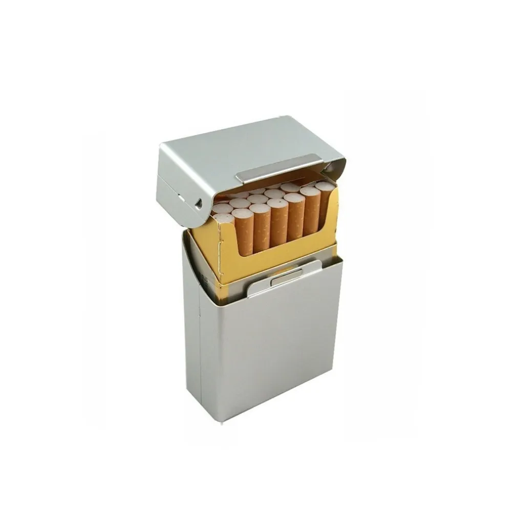 PORTASIGARETTE IN ALLUMINIO PORTA PACCHETTO SIGARETTE CHIUSURA MAGNETICA SCATTO