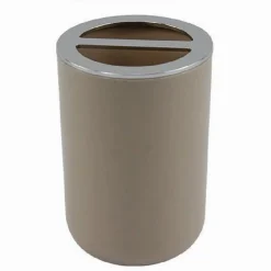 PORTASPAZZOLINI BICCHIERE ACCESSORI BAGNO 2 FORI TORTORA SILVER CONTENITORE 69466