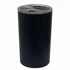 PORTASPAZZOLINI BICCHIERE DENTIFRICIO ACCESSORI ARREDO BAGNO NERO A 3 FORI 79194