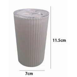 PORTASPAZZOLINI BICCHIERE ACCESSORIO PER ARREDO BAGNO BIANCO RIGATO 3 FORI 79162