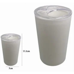 PORTASPAZZOLINI BICCHIERE DENTIFRICIO ACCESSORIO ARREDO BAGNO BIANCO 3 FORI 79186