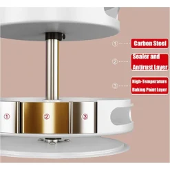 PORTASPEZIE ORGANIZER MENSOLA GIREVOLE A 360° PER CUCINA BAGNO SOGGIORNO CAMERA 2 LIVELLI