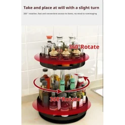 PORTASPEZIE ORGANIZER MENSOLA GIREVOLE A 360° PER CUCINA BAGNO SOGGIORNO CAMERA 2 LIVELLI