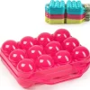 PORTAUOVO PORTA UOVO 12 POSTI CON DIVISORIO PER UOVA IN PLASTICA BOX VARI COLORI