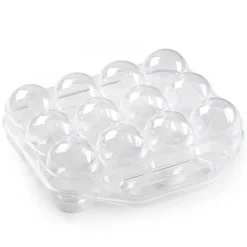 PORTAUOVO PORTA UOVO 12 POSTI CON DIVISORIO PER UOVA IN PLASTICA BOX TRASPARENTE
