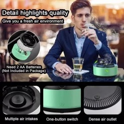 POSACENERE ELETTRICO ASPIRAFUMO FILTRO PURIFICATORE PORTACENERE INTELLIGENTE