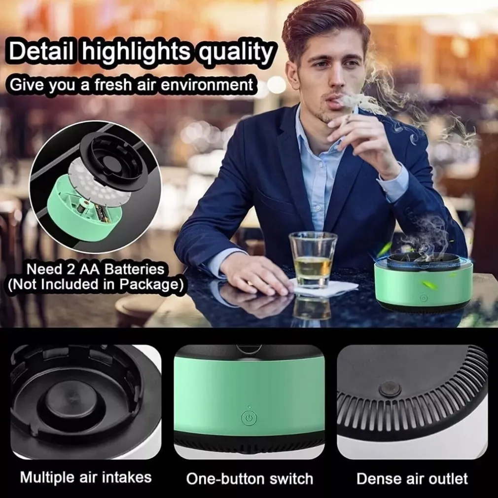 POSACENERE ELETTRICO ASPIRAFUMO FILTRO PURIFICATORE PORTACENERE INTELLIGENTE