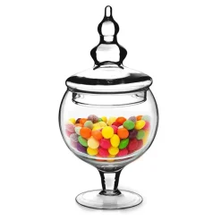 POTICHE IN VETRO COFANETTO CON COPERCHIO Ø13XH30CM PER DOLCI CARAMELLE OGGETTO DECORATIVO