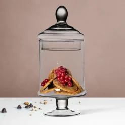 POTICHE IN VETRO COFANETTO CON COPERCHIO Ø13CM PER DOLCI BISCOTTI OGGETTO DECORATIVO