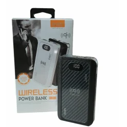 POWER BANK 4 IN 1 CARICATORE WIRELESS SENZA FILI QI LED 12000MAH CARICA BATTERIA