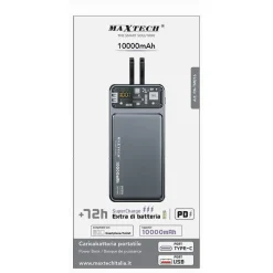 POWER BANK CARICABATTERIA PORTATILE 10000 MAH SUPERCHARGE PD TYPE-C USB PA-TM016