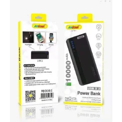 POWER BANK 10000MAH CARICA BATTERIA PORTATILE 3 USCITE USB PER SMARTPHONE Q-T67