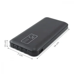 POWER BANK 20000mah CARICABATTERIE PORTATILE VELOCE CON 4 CAVI USB CARICA RAPIDA