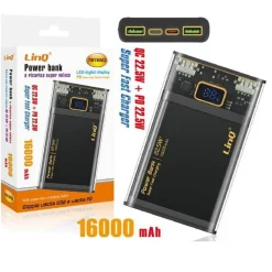 POWER BANK 16000MAH QC 22.5W + PD 22.5W SUPER FAST CHARGE CARICABATTERIE TM16002