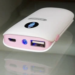 POWER BANK PORTATILE 5000MAH CON TORCIA A LED 2 PORTE USB RICARICA VELOCE Q-T69