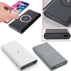 POWER BANK RICARICA WIRELESS FILO 10000mAh BATTERIA ESTERNA SMARTPHONE TABLET IP