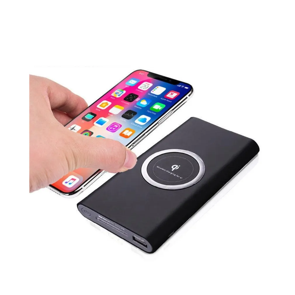POWER BANK RICARICA WIRELESS FILO 10000mAh BATTERIA ESTERNA SMARTPHONE TABLET IP