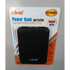 POWER BANK SOTTILE BATTERIA SUPPLEMENTARE 8000 MAH DOPPIA USB CAVO 3IN1 TT-8000+