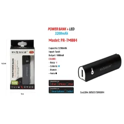 POWER BANK USB BATTERIA PORTATILE SMARTPHONE CELLULARE 3200MAH MAXTECH PA-TM004