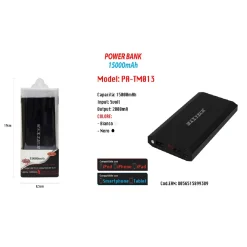 POWER BANK USB CARICATORE PORTATILE PER SMARTPHONE 15000MAH BATTERIA EMERGENZA