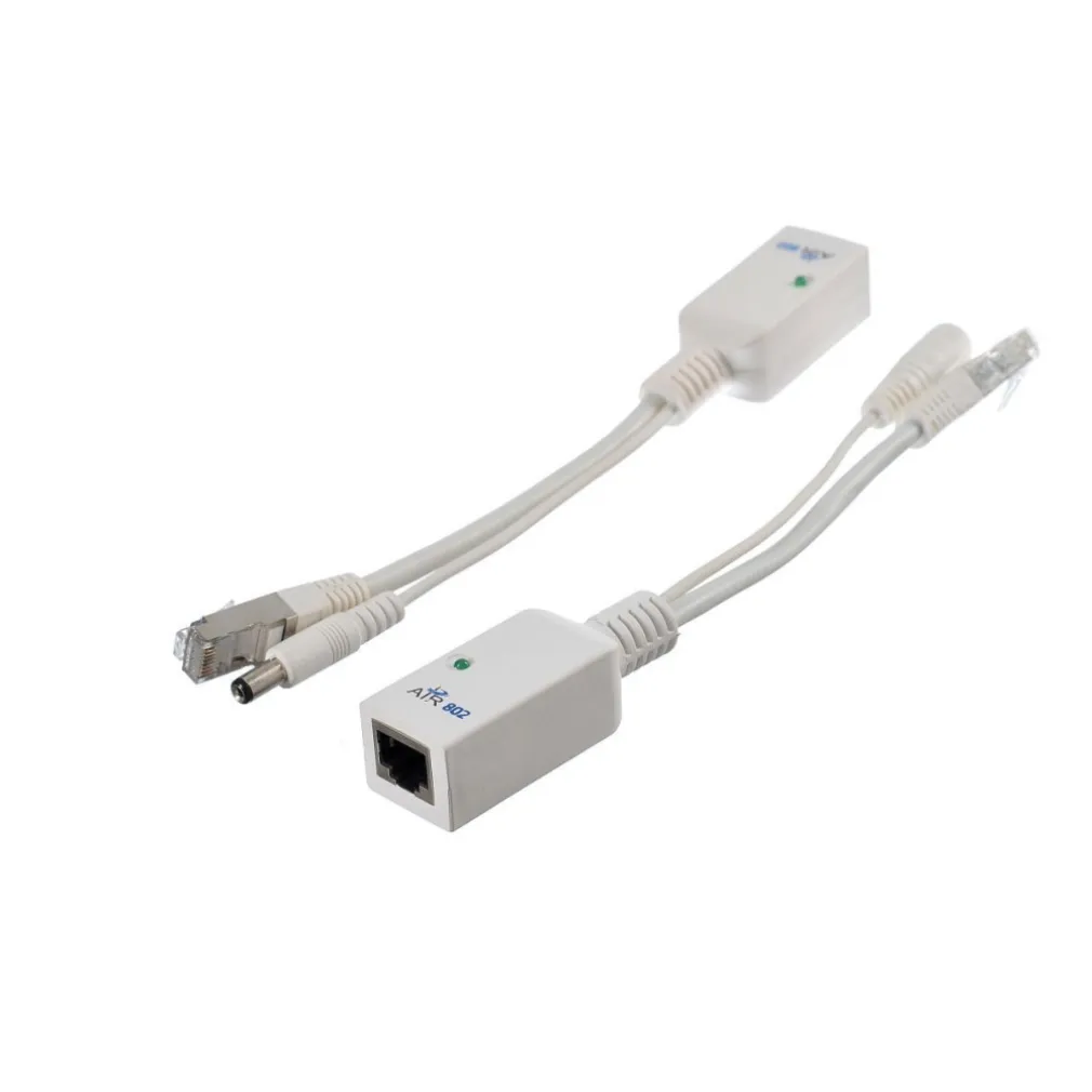 POWER OVER ETHERNET ADATTATORE INIETTORE ESTRATTORE PASSIVO PoE KIT CAVO CAT5